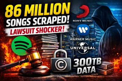 Spotify, Sony, Warner &amp; Universal Sue Shadow Library Over 86 Million Scraped Tracks