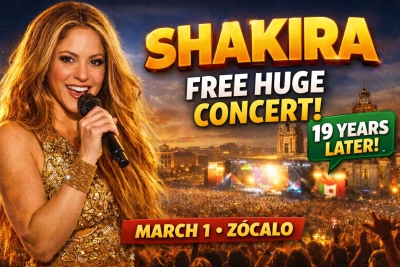 Shakira Announces Free Mexico City Z&oacute;calo Concert on March 1, 2026 &ndash; Historic Return After 19 Years